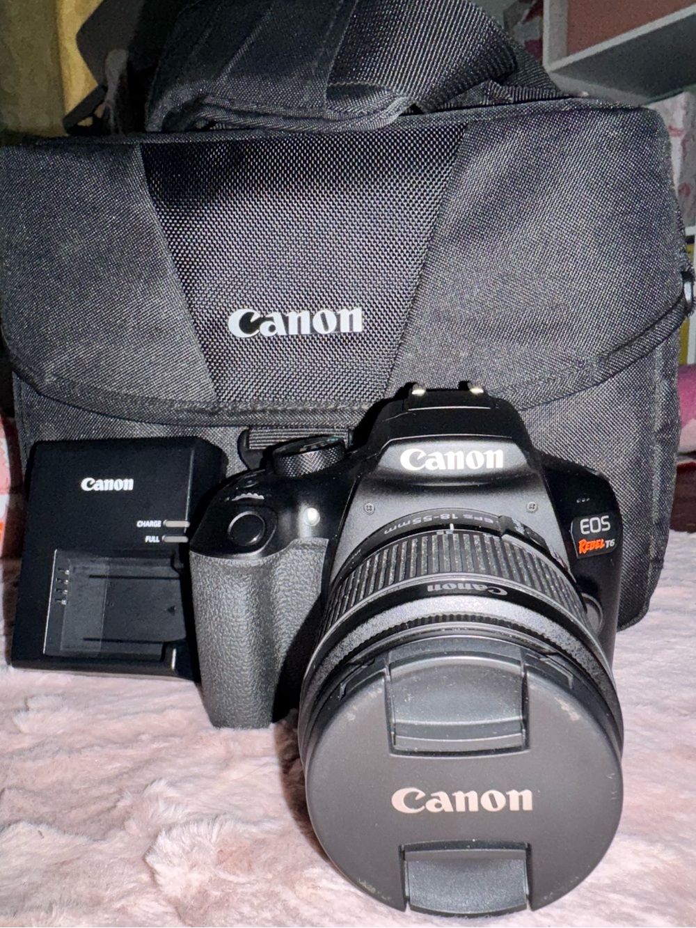 Canon Black DSLR Camera Kit with Lens and Carry Bag